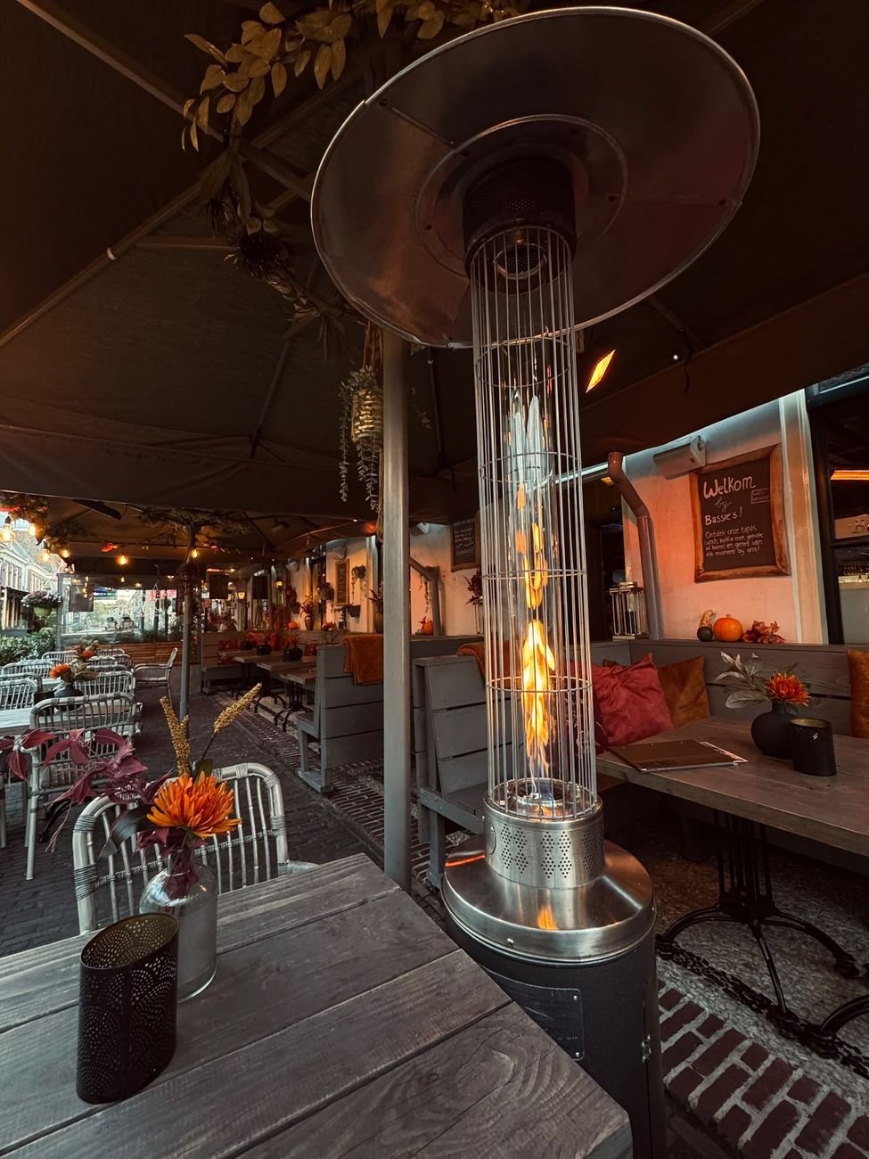 Terrasheater op het overdekte terras